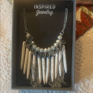 Inspire Silver and Cream Statement Necklace